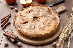 fatti in casa Mela torta con fresco rosso mele foto