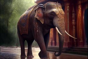 tailandese elefante giorno marzo 13 ai generato arte foto