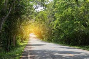 luce del sole su una strada foto