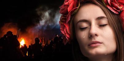 guerra nel Ucraina. giovane donna pianto foto