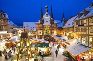 Natale mercato, wernigerode, harz montagna, germania foto