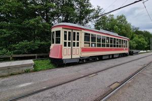 vecchio nuovo York tram rosso carro 1939 foto