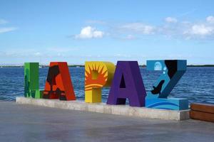 la paz baja California su, Messico spiaggia lungomare chiamato malecon foto