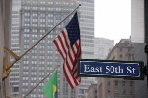 Stati Uniti d'America americano bandiera stelle tessitura ione nuovo York città foto