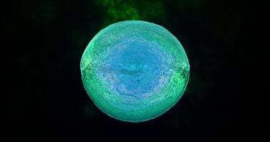 astratto il giro verde fuso sfera liquido iridescente futuristico vorticoso, astratto sfondo morphing foto