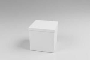 scatola confezione con bianca colore su 3d interpretazione foto