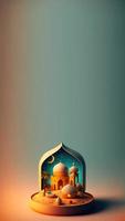 digitale 3d illustrazione di Ramadan moschea instagram storia sfondo foto