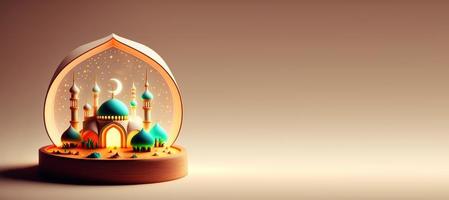 moschea illustrazione per eid Ramadan islamico celebrazione bandiera foto