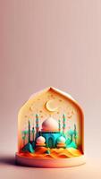 3d illustrazione di Ramadan mubrarak sociale media instagram storia foto