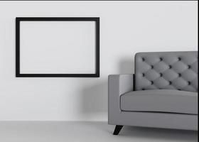 design 3d interpretazione di divano e foto telaio modello