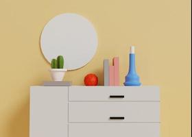 design 3d interpretazione di credenza e foto telaio modello