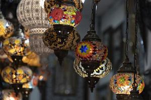 Arabo bicchiere colorato lampada lanterna foto