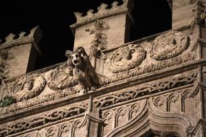 valencia seta scambio mercato edificio lonja de la seda doccioni a notte foto