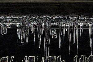 digitale illustrazione astratto ghiaccioli sospeso a partire dal un' tetto foto