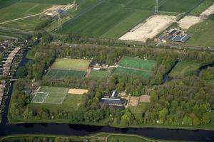 calcio i campi aereo Visualizza panorama foto