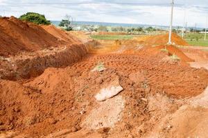 brasiliana, df brasile, gennaio 24, 2023 nuovo strada costruzione nel il Nord Ovest sezione di brasiliano. foto