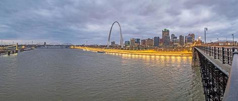 panoramico Visualizza al di sopra di il Mississippi fiume per il orizzonte di st. Louis foto
