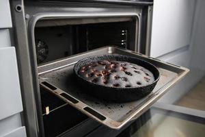 bruciato torta nel il forno. foto