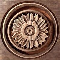 di legno incisione con floreale intagli e elegante stile foto