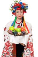 giovane donna nel il ucraino nazionale Abiti foto