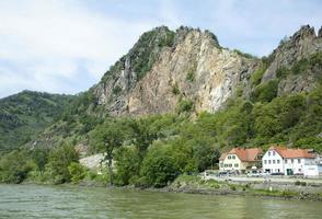 durnstein cittadina sobborgi di Danubio fiume foto