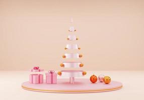 concetto di albero di natale rosa foto