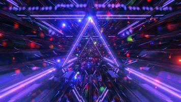 tunnel spaziale con particelle incandescenti illustrazione 3d motion design sfondo wallpaper design artwork foto