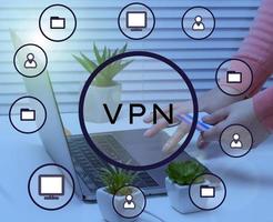 accesso il Internet utilizzando terzo vpn Servizi. il concetto di blocco accesso per il applicazione, internazionale acquisti foto