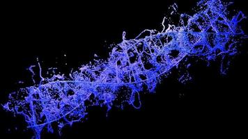 dna. 3d interpretazione wireframe dna molecola elica spirale su blu. medico scienza, genetico biotecnologia, chimica biologia, gene cellula concetto medico scienza sfondo foto