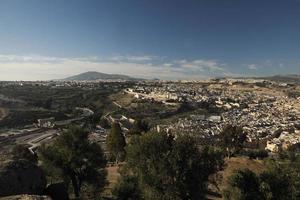 aereo Visualizza panorama di il fez EL bali medina Marocco. fes EL bali era fondato come il capitale di il idriside dinastia fra 789 e 808 anno Domini. foto