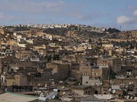 aereo Visualizza panorama di il fez EL bali medina Marocco. fes EL bali era fondato come il capitale di il idriside dinastia fra 789 e 808 anno Domini. foto