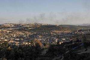 aereo Visualizza panorama di il fez EL bali medina Marocco. fes EL bali era fondato come il capitale di il idriside dinastia fra 789 e 808 anno Domini. foto