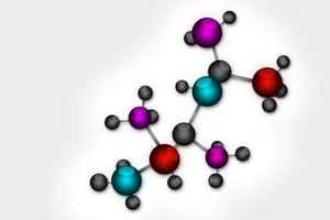 digitale illustrazione di molecole nel astratto sfondo foto