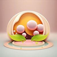 lucido Pasqua celebrazione podio per Prodotto Schermo con 3d rendere uovo decorazione foto