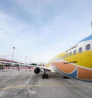 sakon nakhon internazionale aeroporto su ottobre 27, 2022, nok aria azienda è uno di il Basso costo le compagnie aeree nel Tailandia. foto