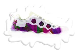 multicolore creativo colorato sneaker nel bianca macchiare. luminosa gioioso scarpe. foto