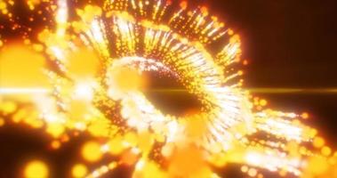 astratto volante nel un' spirale nel un' mulinello che esplode giallo luminosa luminoso magico energia particelle, astratto sfondo foto