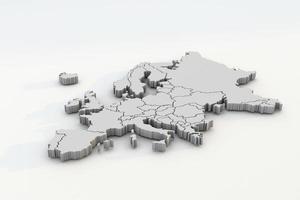 Europa carta geografica un' 3d rendere isolato con bianca paesi foto