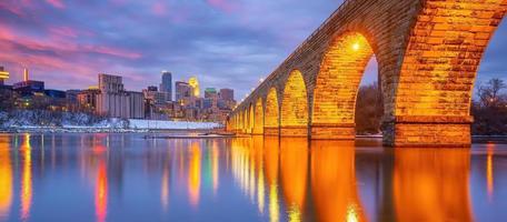 minneapolis centro città orizzonte paesaggio urbano di Minnesota nel Stati Uniti d'America foto