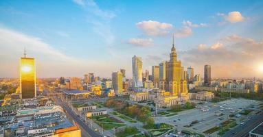 aereo foto di varsavia città centro orizzonte nel Polonia