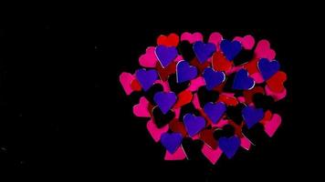 multicolore cuore su nero sfondo per San Valentino giorno foto