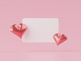 3d rendere, minimo dolce amore scena, decorazione saluto carte, pagina web striscione, foto telaio, sociale media, cuore forma, carino bello cuore sfondo. amore giorno design stile. san valentino giorno.