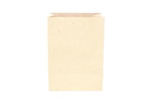 sacchetto di carta marrone su sfondo bianco