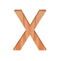 di legno lettera modello bellissimo 3d isolato su bianca sfondo, design alfabeto X foto