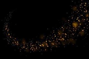 oro luccicante stelle polvere e bokeh sfondo. astratto Natale splendore leggero struttura. foto