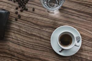 vista dall'alto della tazza di caffè foto