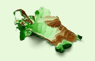 turkmenistan topografica carta geografica 3d realistico carta geografica colore 3d illustrazione foto