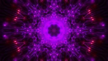 luci e forme viola e rosa nell'illustrazione 3d del caleidoscopio per fondo o carta da parati