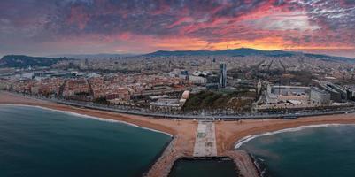 aereo panoramico Visualizza di Barcellona a partire dal sopra. foto