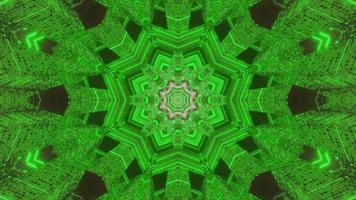 luci verdi e bianche e forme caleidoscopio illustrazione 3d per sfondo o walllpaper